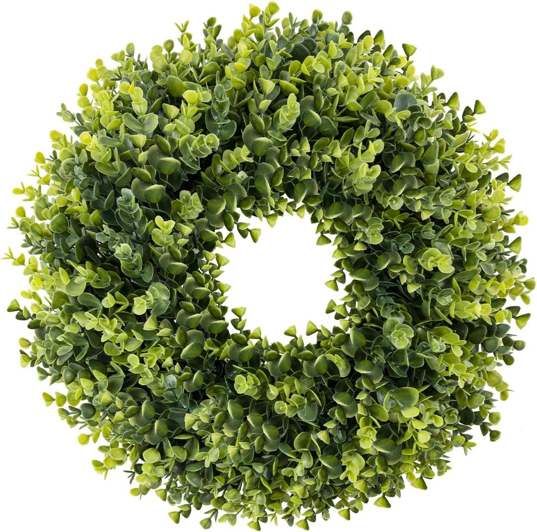 Christmas Boxwood Wreath Door Wreath 16-18In Christmas Door Wreaths for Front DoorWreath Winter Spring Summer Indoor OutdoorWreath Farmhouse Artificial Greenery Wreaths Home Decoraction