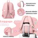 Cute School Backpack for Girls Kawaii Large Bookbag Kids Teens Elementary Middle School Preppy Aesthetic Book Bag (White)