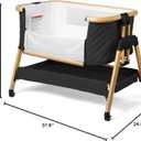 3 In 1 Baby Bassinet with Wheels, Portable Bedside Sleeper for Baby with 7 Adjustable Heights and Foam Mattress, Baby Bedside Crib for Newborns and Infants with Storage Basket, Carry Bag Included