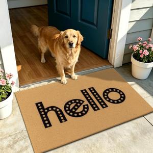 Vaukki Outside Welcome Doormat 24''x36'', Non Slip Coco Coir Door Mat
