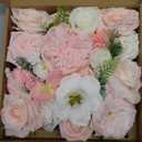 FPMSQDY Artificial Peonies Flowers, Pink Cake Flowers Fake Silk Roses with Stems Faux Tulip Wedding Bridal Bouquets for Table Centerpieces Floral Arrangement Arch Home Decoration