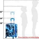 Redbaker 17 Inch 6 Pcs Kids Luggage Set Kids Rolling Luggage Double Pattern Suitcase for Boys Girls (Blue, Lightning Style)