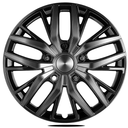 10 x 16-Inch ABS Hubcaps with Steel Rings & Adjusters, Patented Design, Universal Fit, Set of 4 Wheel Covers (Glossy Black)