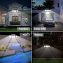 daphino 2500LM Solar Lights Outdoor with Motion Sensor,3 Head 270 Wide Angle Street Area Lights,IP65 Waterproof Security Lighting with 3 Modes (Remote,2 Pcs)