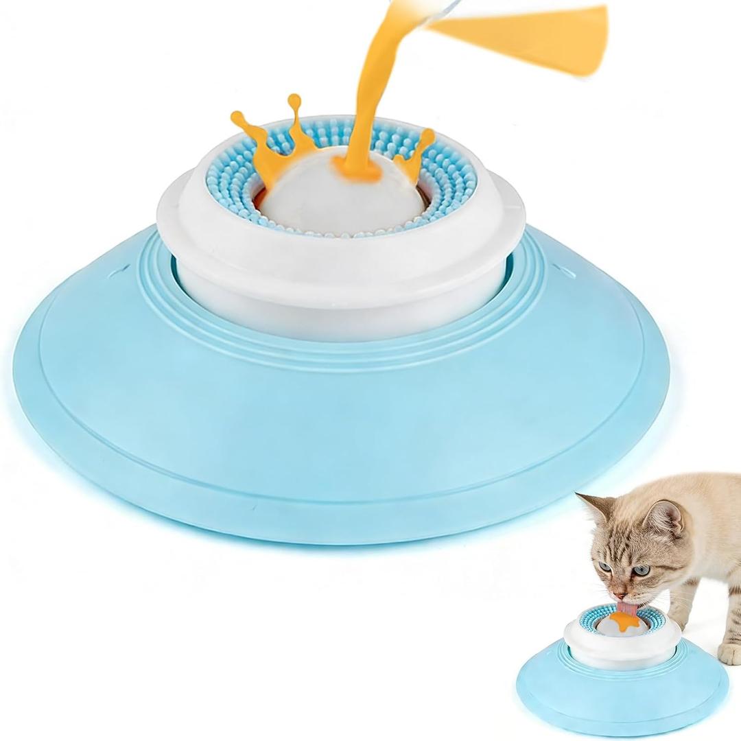 Cat Slow Feeder for Liquid/Wet Foods, Anxiety Relief Puppy Lick Bowl Treat Toy, Anti Slip Pet Bowls Dogs Cats Licking Ball Treat Dispenser for Small Medium Large Breeds