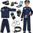 Police Officer Costume for Kids - Boys & Girls, Cop Uniform for Role Play, Gift, Halloween & Career Day (M(5-7Y))