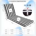 Chaise Lounge Cushions Outdoor, 71"x22"x3" Patio Lounge Chair Furniture Cushions with Washable Covers for Pool, Patio, Lawn (Black+ White Stripes, 1 Pcs)
