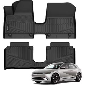 Auxko All Weather Floor Mats for Hyundai IONIQ 5 2026 2025 Movable Console Model TPE Liners All Season Accessories Guard Odorless Anti-Slip Floor Liners for Hyundai IONIQ 5