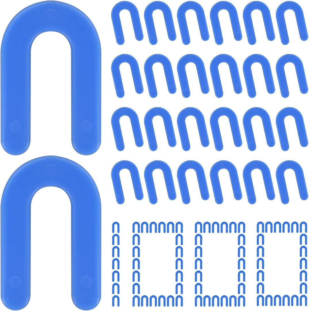 DGSL Tile Leveling System Tile Spacers 1/16 Inch, 1000 pieces Horseshoe Shim U Shape Plastic Tile Leveling Clips for Various Types of Tile Leveling (Blue)