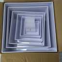 6 Pcs White Acrylic Boxes for Display as Buffet Risers and Stands, Food Risers for Party, Table, including 8", 7", 6", 5", 4", 3" (Small, 6Pcs, White)