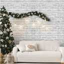 Coavas Peel and Stick Wallpaper Brick 17.7x118.1 Inches White Gray Removable Wallpaper Peel and Stick Self Adhesive Faux Brick for Bedroom Backsplash Laundry Room Accent Walls