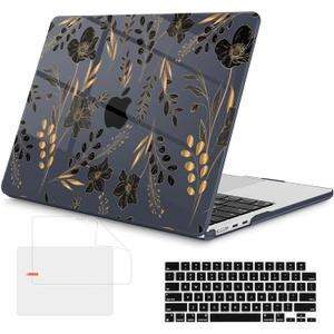 Mektron Compatible with M4 MacBook Air 15 inch Case 2025 A3241 2024 2023 M3 A3114 A2941 M2 Liquid Retina Display Touch ID, Plastic Hard Case & Keyboard Skin & Screen Protector - Gold Floral Mektron Compatible with M4 MacBook Air 15 inch Case 2025 A3241 2024 2023 M3 A3114 A2941 M2 Liquid Retina Display Touch ID, Plastic Hard Case & Keyboard Skin & Screen Protector - Gold Floral