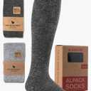 Alpaca Wool Heavyweight 15-25 mmHg Knee High Compression ​Support Socks Thick Winter Thermal Warm Soft Travel Flying