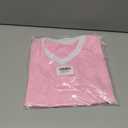 Poroka Girls Short Sleeve Shirt V-Neck Tee with Ribbed Trim Plain T-Shirts Soft Fashion Summer Tops for Girls, 9-10 Years Pink
