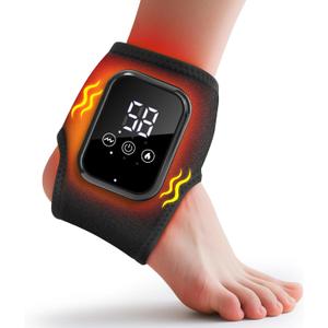 DREAMSOME Ankle Heating Pad, Cordless Ankle Massager for Pain Relief, Heated Foot Brace Wrap with 3 Temperature Levels and 3 Vibration Modes for Men and Women, Auto Shut Off (1 Piece)