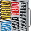 24 PCS Magnetic Tool Box Labels | 3D-Printed Tool Organizer with Four-Color Coding | Strong Magnet for Tools Cabinets, Drawers & Steel Carts | Reusable, Quick-Identify Labels for Professionals & DIY