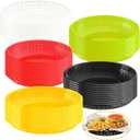 50 Pack Plastic Bread Baskets 9" x 5.7" Oval Fry Fast Food Basket Multicolor Plastic Serving Baskets for Restaurant Supplies, Deli Serving, Chicken, Burgers, Sandwiches, Fries