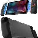 ivoler Dockable Grip Case for Nintendo Switch 2, 5-in-1 Kit: Skin-Feel Matte PC Shell, Detachable 2 X Joy-Con Grips Cover, 2X Screen Protector, Scratch&Shock Protection Full Set (Black)