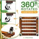 Taiyin 2 Pack 16 Inch Wooden Plant Stand with Lockable Wheels 220 Lbs Heavy Duty Plant Stand with Casters Strong Roller Dolly Base for Outdoor Indoor