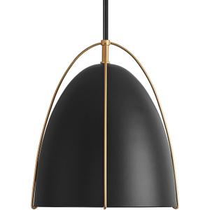 Black Dome Pendant Light 3 Light Socket Large Pendant Light Fixture with Adjustable Pendant Rod 12in Black Gold Pendant Lighting for Kitchen Island Dining Room Kitchen Sink, E26