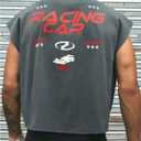 GORGLITTER Men's Dolman Sleeve Crop Vest Top T Shirts Crewneck Loose Pullover Tank Tops (Gray, XL)