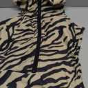 Floerns Women's Zebra Print Sleeveless One Piece Rash Guard High Neck Zipper Surfing Swimsuit, Medium