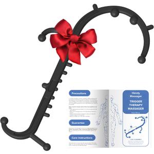 Deep Tissue Back & Neck Massager - Back Massager Stick for Pain Relief, Muscle Knot Remover, Trigger Point Massage Tool for Full Body, Shoulders, Legs - Pressure Point Massage Tool (Black)