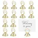 PATIKIL 12 Pack 1.57 Inch Table Number Holders, Weighted Base Place Card Holders Picture Stand Photo Sign Clips for Wedding Reception Restaurants, Gold