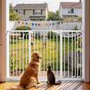 Cumbor 36" Extra Tall Baby Gate, 30.4-56.8" Extra Wide Dog Gate White