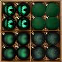 Christmas Ornaments Balls Christmas Decorations Xmas Tree Shatterproof Green Velvet Ball Ornaments for Holiday Thanksgiving Party Indoor Outdoor Decor 16 Pcs