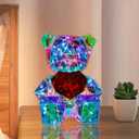 Prismatic Iridescent Bear LED Night Light for Kids, Colorful Glow 3D Light DIY Crafts for Teens, Christmas Gifts for Girls Room Decor