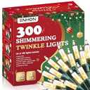 Enhon 3 Pack Twinkling Christmas Lights, 76.2 FT 72 of 300 Random Twinkle Bulbs, Christmas String Lights Connect up to 5 Set, Waterproof Outdoor Indoor Decorations (White)
