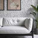 Dimoon 17.3''x78.7'' Peel and Stick Wallpaper Modern Polka Dot Black and White Grey Contact Paper Boho Wallpaper Removable Self Adhesive Wall Paper Renter Friendly Bathroom Bedroom Vinyl Roll