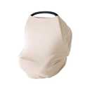 PurComfy Baby Car Seat Cover, Supersoft Bamboo Viscose Carseat Cover for Infant Boys & Girls, Breathable Multi-Use Breastfeeding Covers, Canopy for Carrier, Stroller, Shopping Cart & High Chair (Oat)