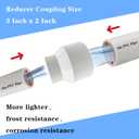 2PCS 3" x 2" PVC DWV Reducer Coupling Adapter (Socket x Socket) Schedule 40 Slip Reducing Coupling Pipe Fittings for Home Sewer Plumbing