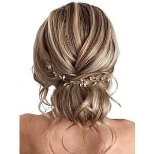 JAKAWIN Bride Wedding Hair Vine Accessories Bridal Hair Piece for Women HV190 (1 Silver)