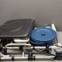 4 in 1 Rolling Bedside Commode Chair with Wheels for Elderly, Shower Chair with Handles, Adjustable Height Raised Toilet Seat for Seniors, Disabled and Pregnant Holds Up to 350 lbs (Black)