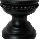 dwellington Farmhouse Rustic Wood Pillar Candle Holder, Decorative Beaded Candlestick Holder Stand for Home Dcor, Gifts, Wedding (Black)
