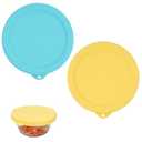 VIOTIIN 4 Packs Silicone Replacement Lids for Pyrex and Anchor Hocking Glass Custard Cups 6oz, Reusable & Prepware Dessert Cup Covers, Dishwasher/Freezer Safe (Cups NOT Included)