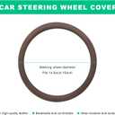 Car Steering Wheel Cover, 15" Breathable Leather Auto Wheel Protector with Comfortable Grip, Non-Slip Perforated Steering Wheel Protective Cover for SUV Truck Sedan Van (Brown)