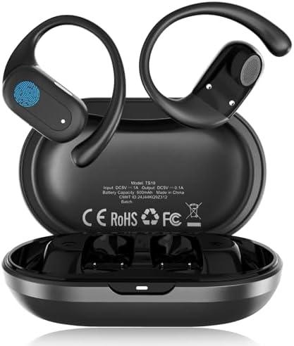 Wireless EarHook Earbuds,Bluetooth 5.4 Open Ear Sports Headphones,Air Conduction Over The Ear Headphones,40Hrs Playtime,IPX5 Waterproof Earphones for Worksout Running