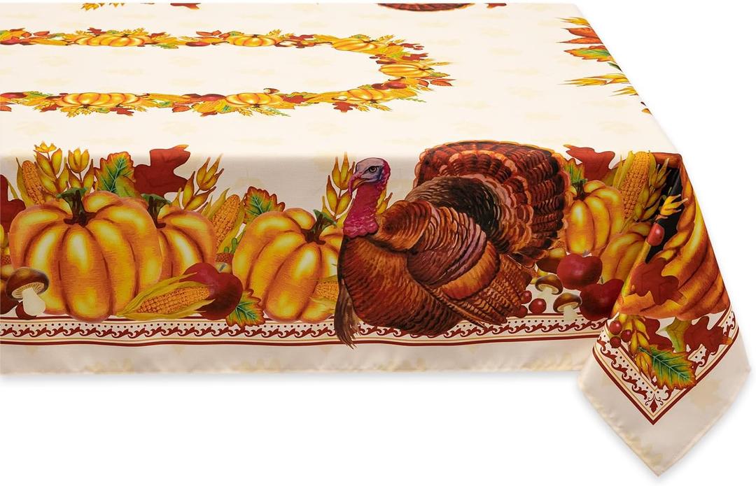 YiHomer Fall Thanksgiving Tabletop Collection for Kitchen Dining Decoration Parties Harvest, Harvest Party, Tablecloth, 60 x 102 Rectangle