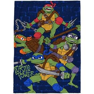 Jay Franco Kids Plush Throw Blanket – Soft & Cozy Fleece Throw for Bedroom & Couch Décor, Official Licensed Product, Blue - Teenage Mutant Ninja Turtles, 60x90 - Large Blanket