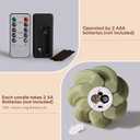 Sage Green Swirl Flameless Candles with Remote, Flickering LED Wax Candle Aesthetic Home Shelf Decor 1 Pack