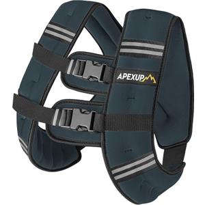 APEXUP Weighted Vest with Weights and Reflective Stripe, Weight Vest Men Women for Workout, Strength Training, Running (Steel Blue, 20lbs)