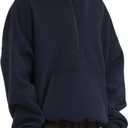FAIABLE Mens Hoodies Half Zip Up Oversized Sweatshirts Fleece Cotton Quarter Zip Hoodie Pullover Fall Winter Outfit (Black, M)
