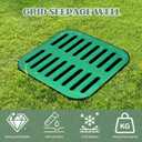 Large Drainage Catch Basin with Debris Basket, Durable 16x16x16 in French Drain Basin with Fiberglass Grate, No Reserved Hole for Yard, Patios, Downspouts, Lawns