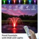 POPOSOAP Floating Pond Fountain With LED Lights, Pond Fountain Aerator Complete Kit with 1600GPH Water Pump 50FT Power Cord, 3 Spray Styles for Ponds, Pool, Lakes & Water Gardens P155, Size: Up to 4200 Gallons