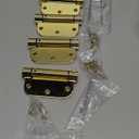 Sophia 4 Pack Self-Closing Door Hinge 3.5 Inch Rounded 5/8 Radius, Spring Loaded Hinges Adjustable Tension, Automatic Door Closer Hinge for Interior Exterior Residential Standard Indoor Doors, Gold (Polished Brass)