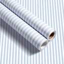 Colarr Striped Peel and Stick Wallpaper 17'' x 118'' Blue and White Stripe Removable Self Adhesive Wallpaper Decal for Bedroom Cabinet Drawer Furniture Summer Wall Poster Art Crafts Modern Decoration